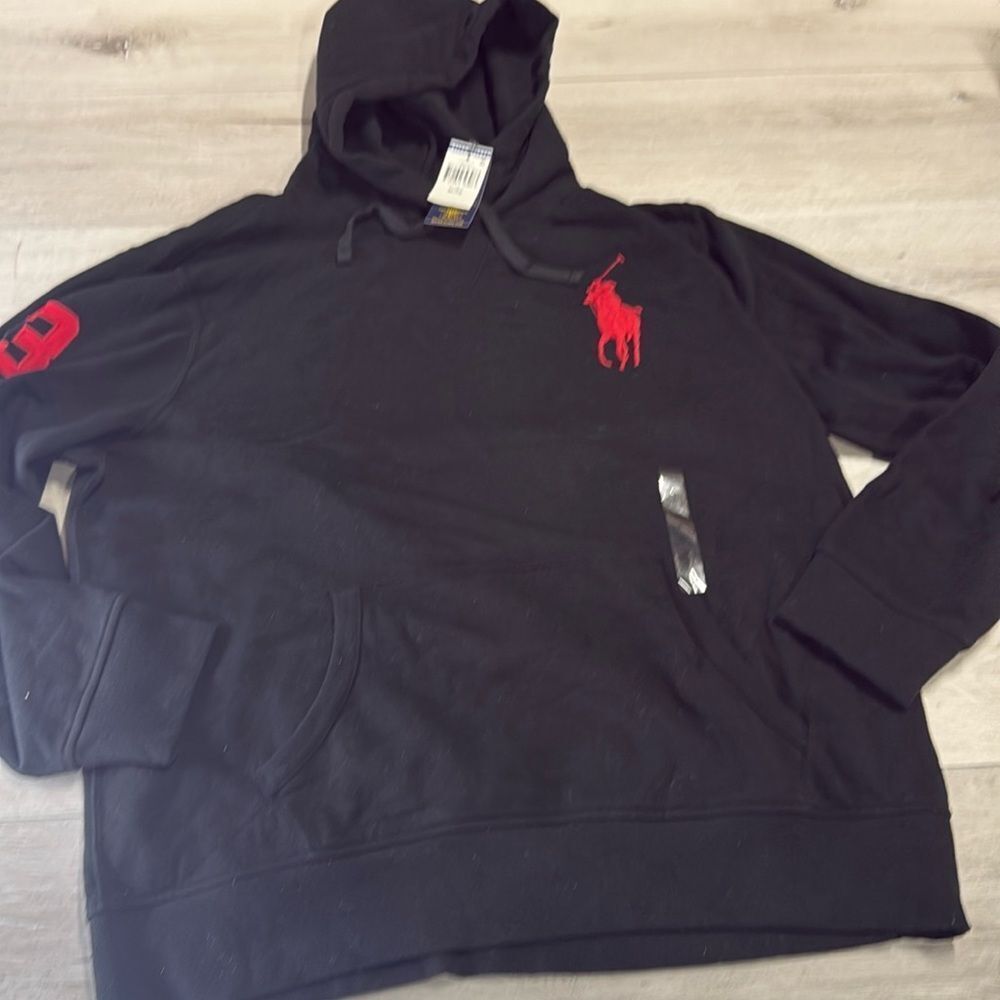 Polo by Ralph Lauren Men's Black Hoodie with Red Logo XL Nwt - Picture 3 of 4